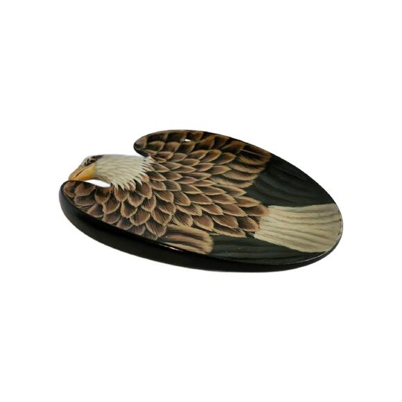 Vintage Eagle Mens Dresser Lacquerware Valet Trinket Dish - Picture 6 of 10